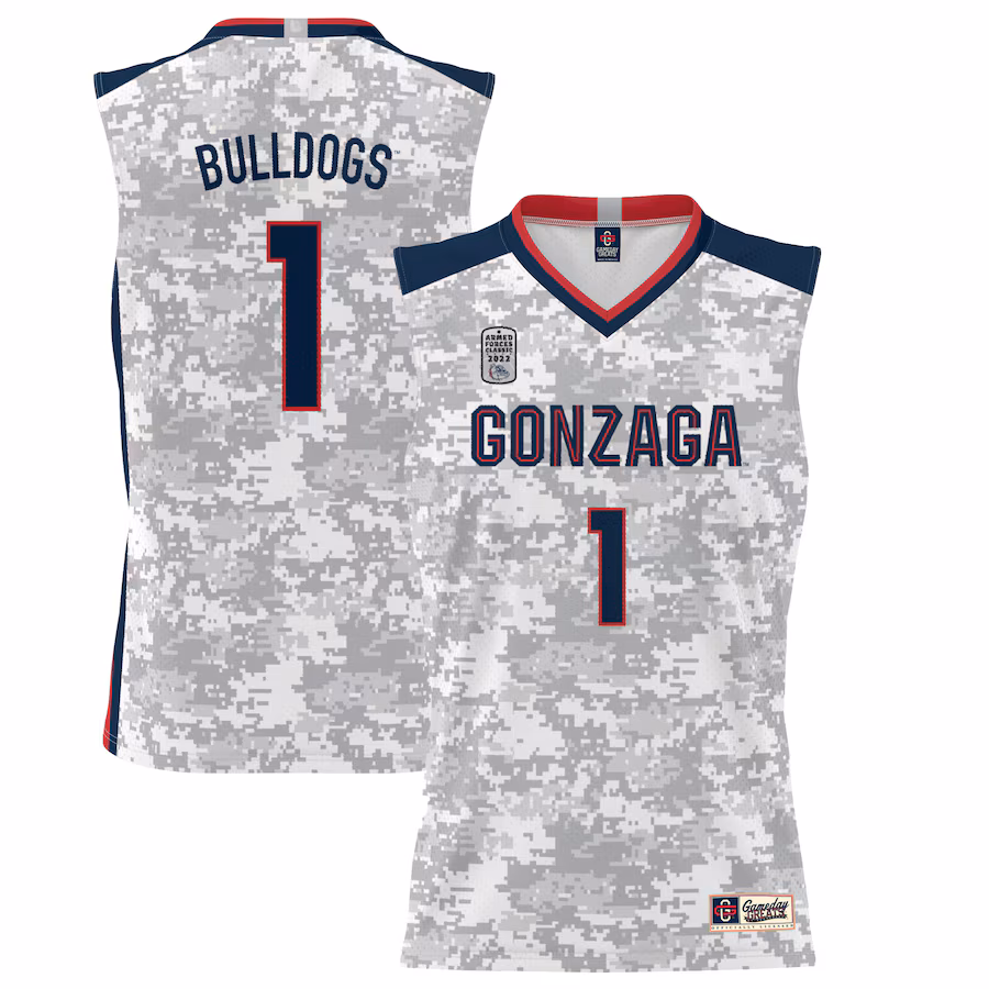 Men's GameDay Greats #1 White Gonzaga Bulldogs 2022 Carrier Classic Lightweight Jersey - ujerseystore