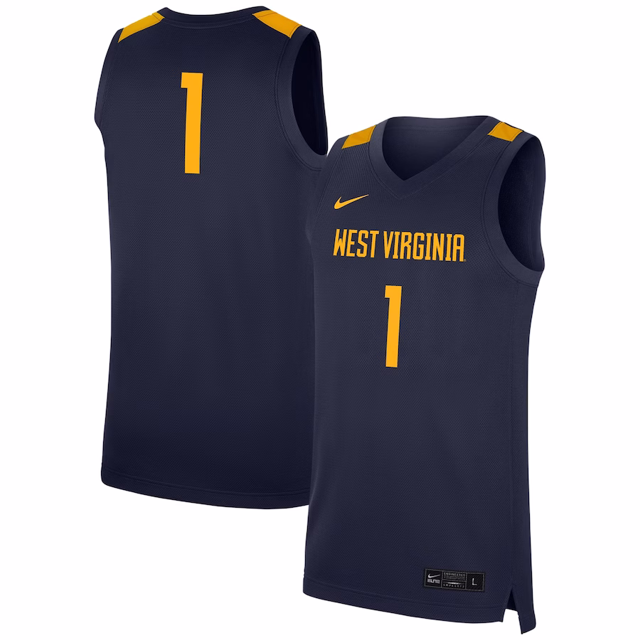 #1 West Virginia Mountaineers Nike Replica Jersey - Navy - ujerseystore