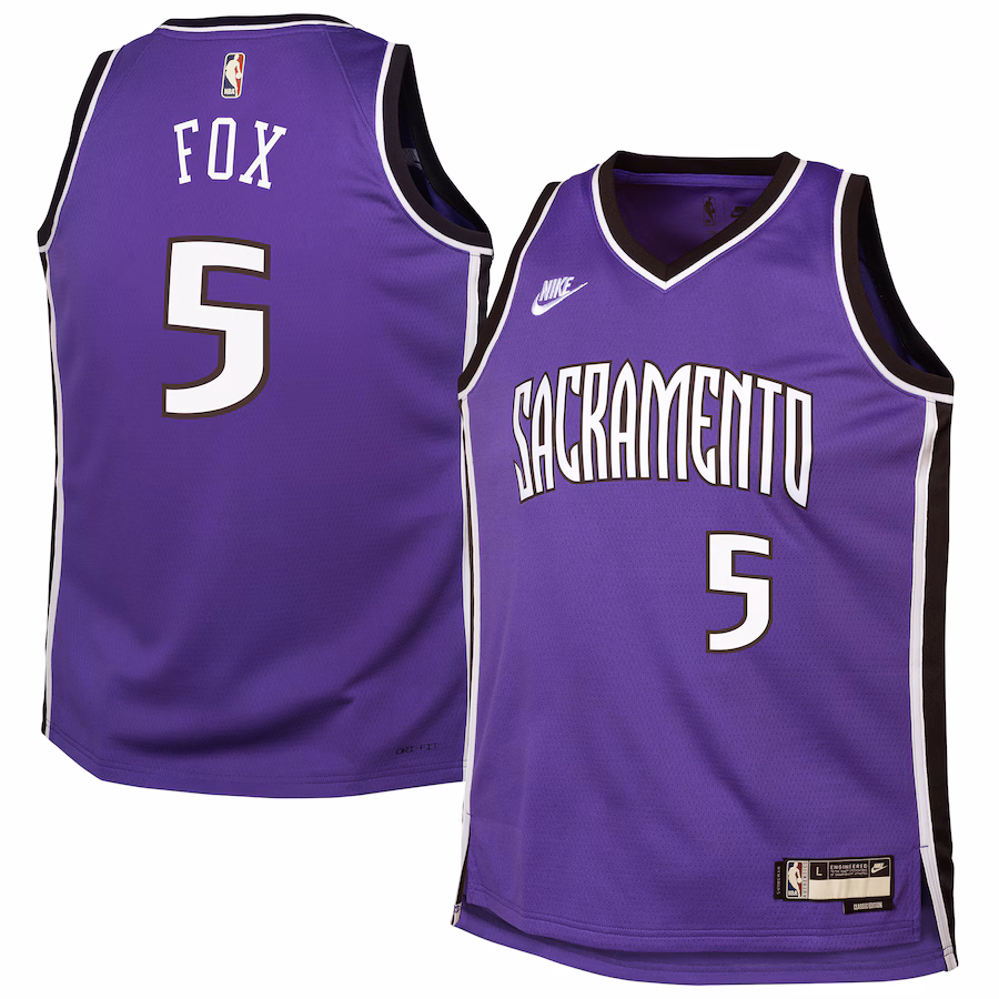 Youth Sacramento Kings De'Aaron Fox Nike Purple 2024/25 Swingman Jersey - Classic Edition - ujerseystore