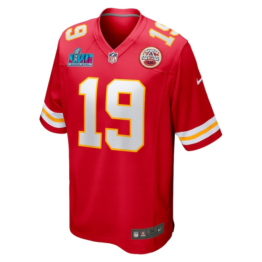 Men's Kansas City Chiefs Kadarius Toney Nike Red Super Bowl LVII (2022 Season) Patch Game Jersey - ujerseystore