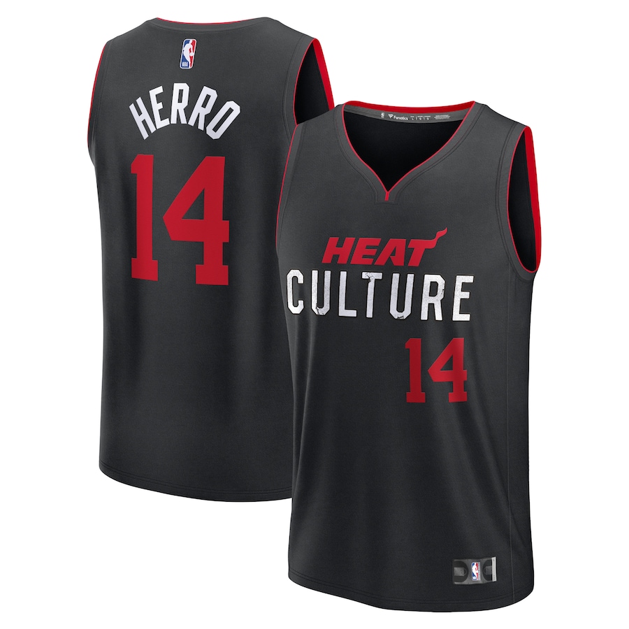 Men's Miami Heat Tyler Herro Fanatics Black Fast Break Jersey - City Edition - ujerseystore