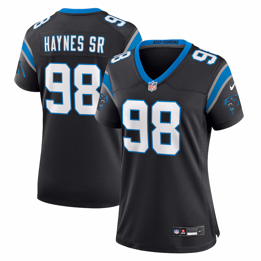 Women's Carolina Panthers Marquis Haynes Sr. Nike Black Team Game Jersey - ujerseystore