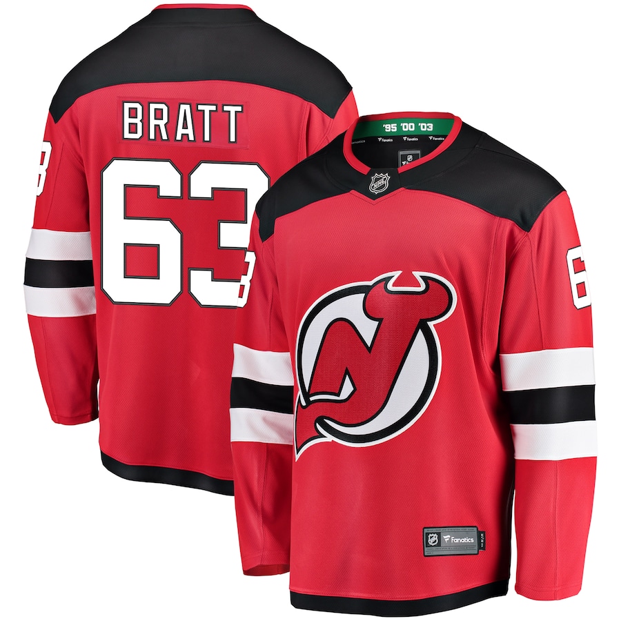 Men's New Jersey Devils Jesper Bratt Fanatics Red Home Breakaway Player Jersey - ujerseystore