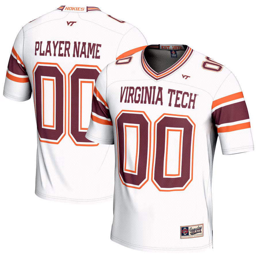 Virginia Tech Hokies GameDay Greats NIL Pick-A-Player Football Jersey - White - ujerseystore
