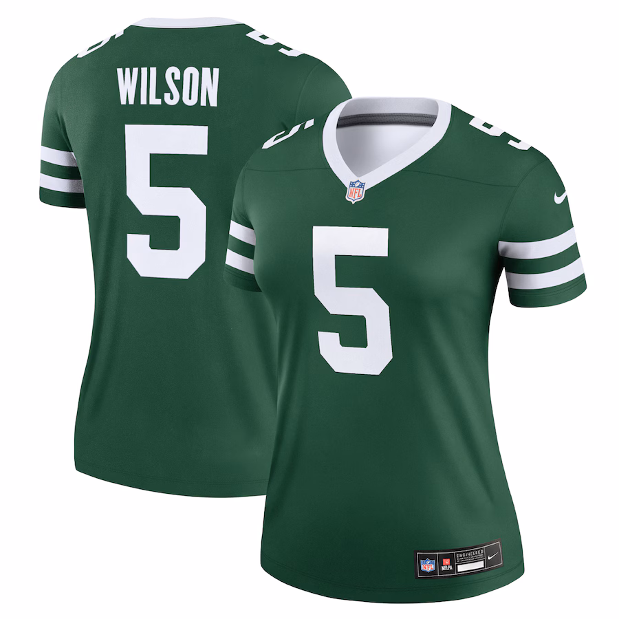 Women's New York Jets Garrett Wilson Nike Legacy Green Legend Player Performance Top - ujerseystore