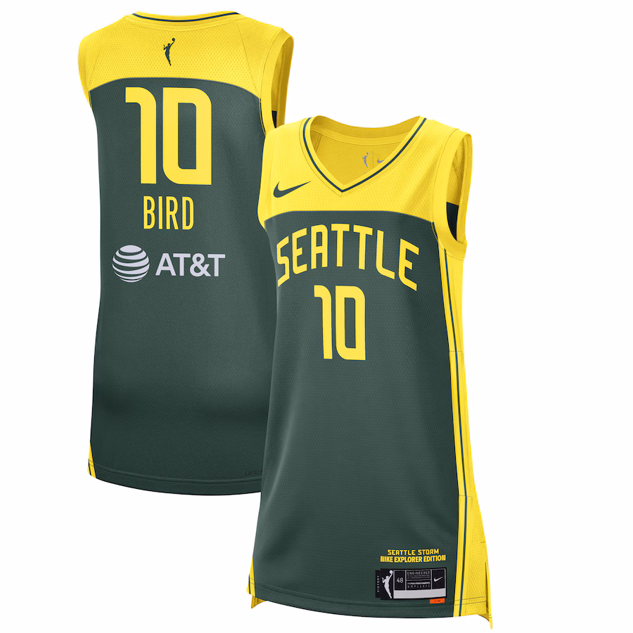 Women's Seattle Storm Sue Bird Nike Green 2021 Explorer Edition Victory Player Jersey - ujerseystore