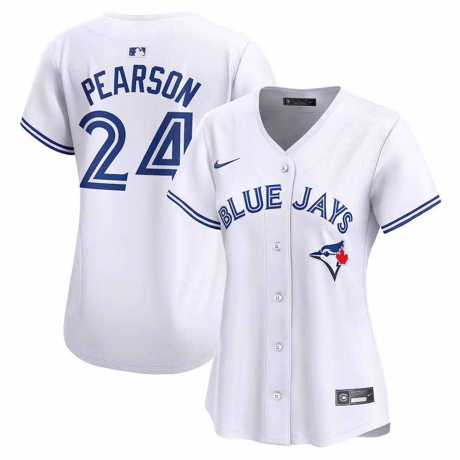 Women's Toronto Blue Jays Nate Pearson Nike White Home Limited Player Jersey - ujerseystore