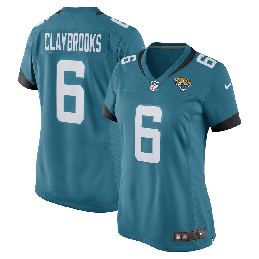Women's Jacksonville Jaguars Chris Claybrooks Nike Teal Game Player Jersey - ujerseystore