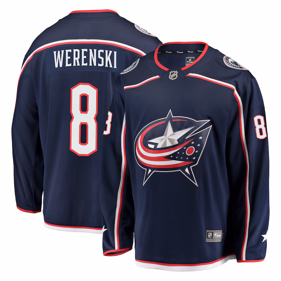 Men's Columbus Blue Jackets Zach Werenski Fanatics Navy Breakaway Jersey - ujerseystore