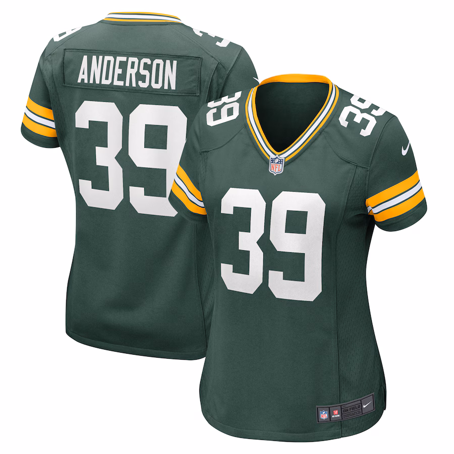 Women's Green Bay Packers Zayne Anderson Nike  Green Team Game Jersey - ujerseystore