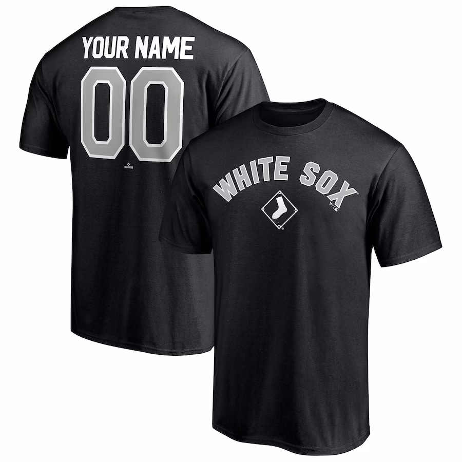Men's Chicago White Sox Black Personalized Team Winning Streak Name & Number T-Shirt - ujerseystore