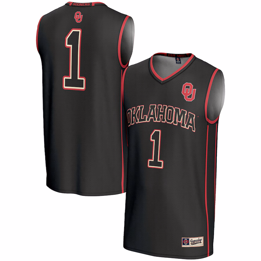 Youth GameDay Greats #1 Black Oklahoma Sooners Lightweight Basketball Jersey - ujerseystore