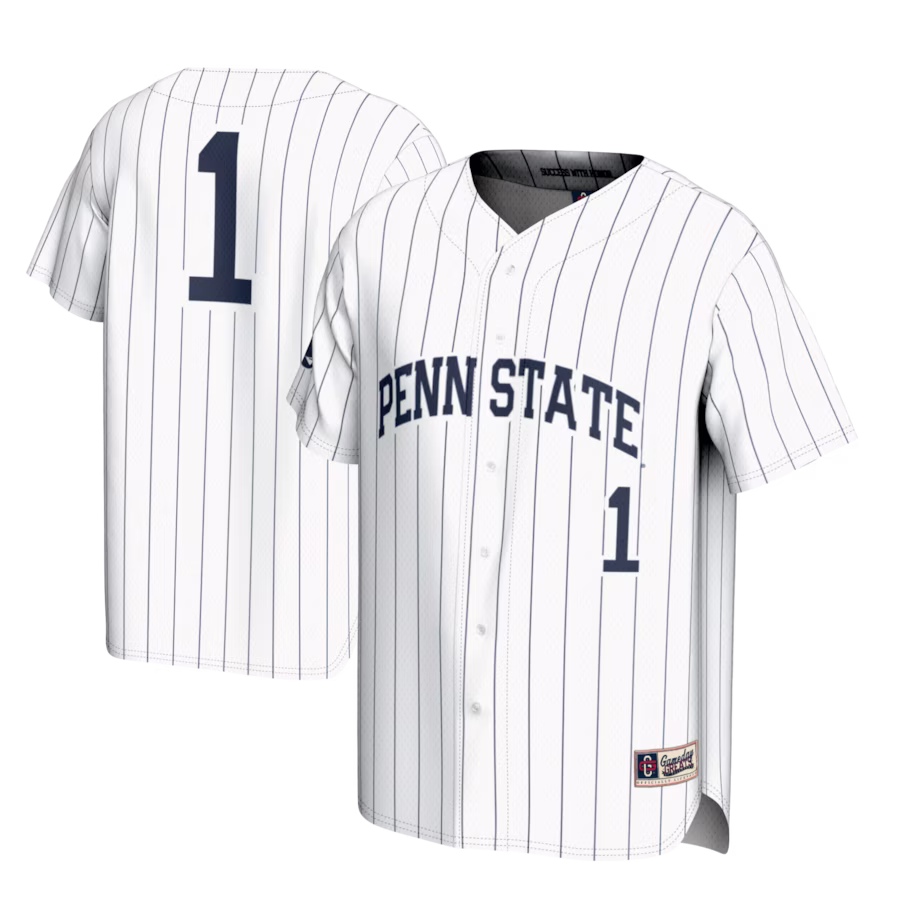 #1 Penn State Nittany Lions GameDay Greats Lightweight Baseball Fashion Jersey - White - ujerseystore
