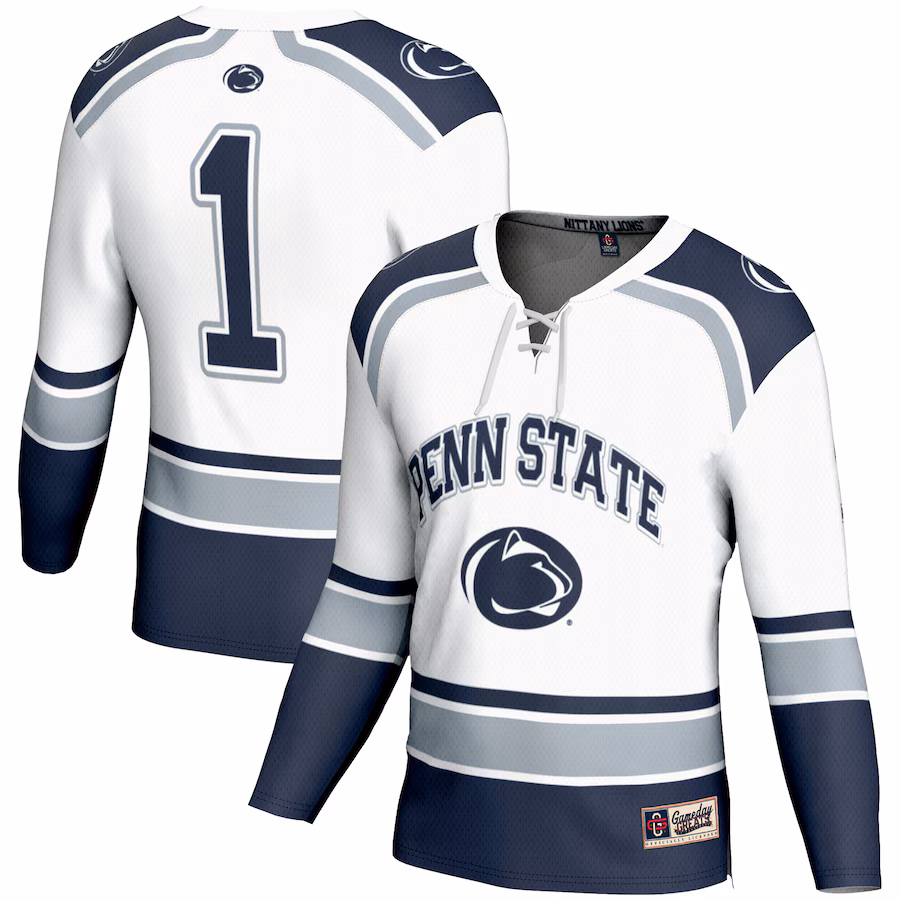 Youth GameDay Greats #1 White Penn State Nittany Lions Hockey Jersey - ujerseystore