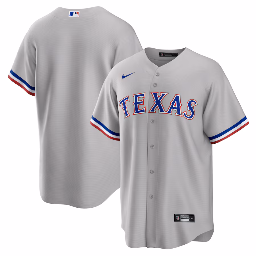 Men's Texas Rangers Nike Gray Road Replica Team Jersey - ujerseystore