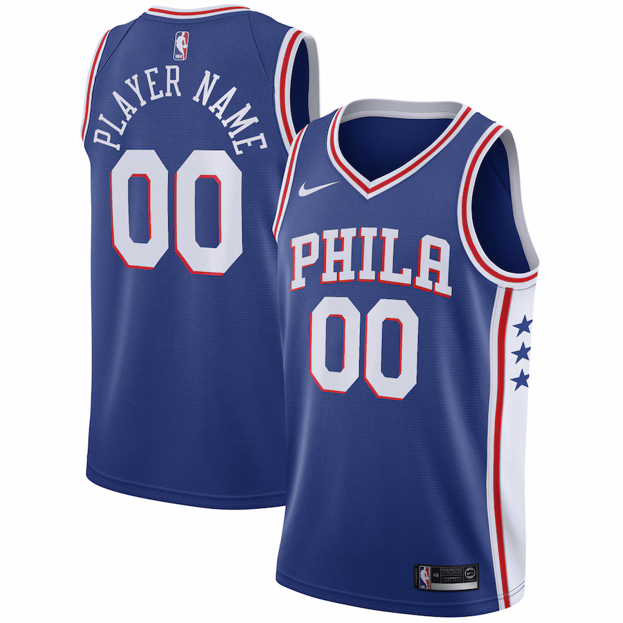 Men's Philadelphia 76ers Nike Royal 2020/21 Swingman Custom Jersey - Icon Edition - ujerseystore