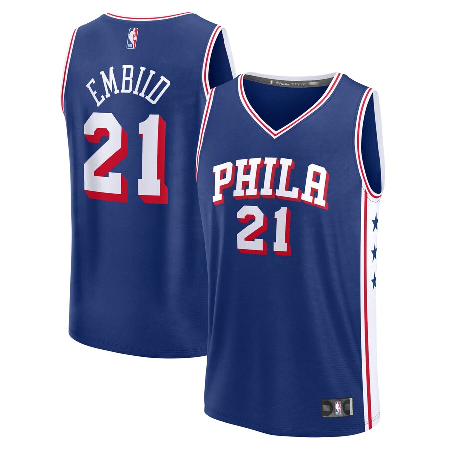 Men's Philadelphia 76ers Joel Embiid Fanatics Royal Fast Break Replica Jersey - Icon Edition - ujerseystore