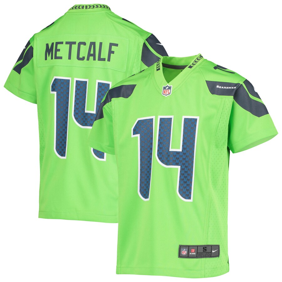 Youth Seattle Seahawks DK Metcalf Nike Neon Green Game Jersey - ujerseystore