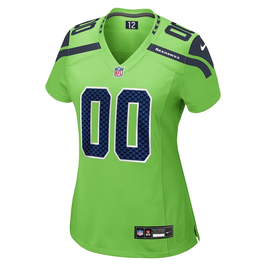 Women's Seattle Seahawks Nike Neon Green Alternate Custom Game Jersey - ujerseystore
