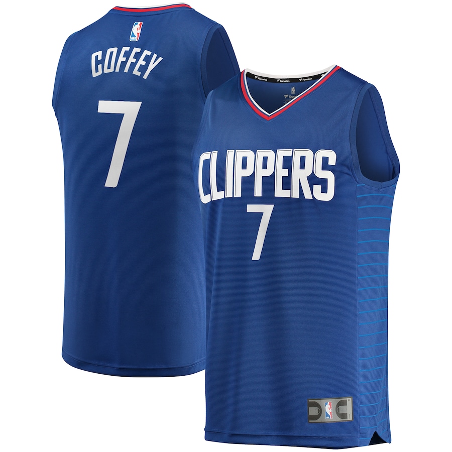 Men's LA Clippers Amir Coffey Fanatics Royal Fast Break Replica Jersey - Icon Edition - ujerseystore