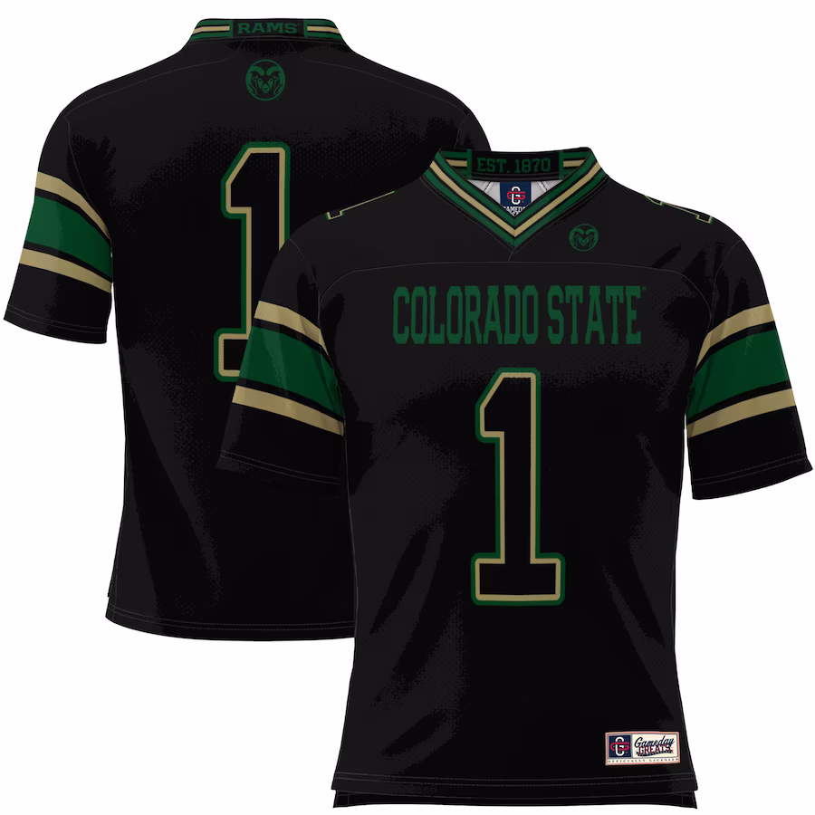 #1 Colorado State Rams GameDay Greats Youth Football Jersey - Black - ujerseystore