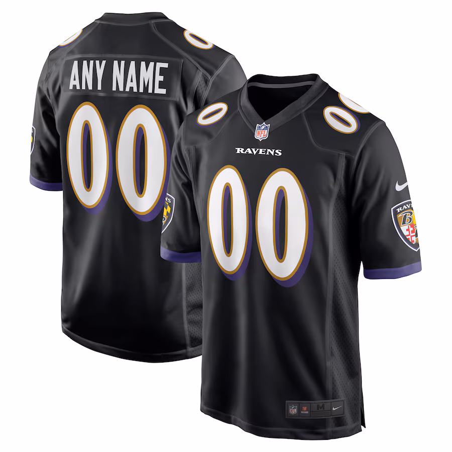 Youth Baltimore Ravens Nike Black Game Custom Jersey - ujerseystore