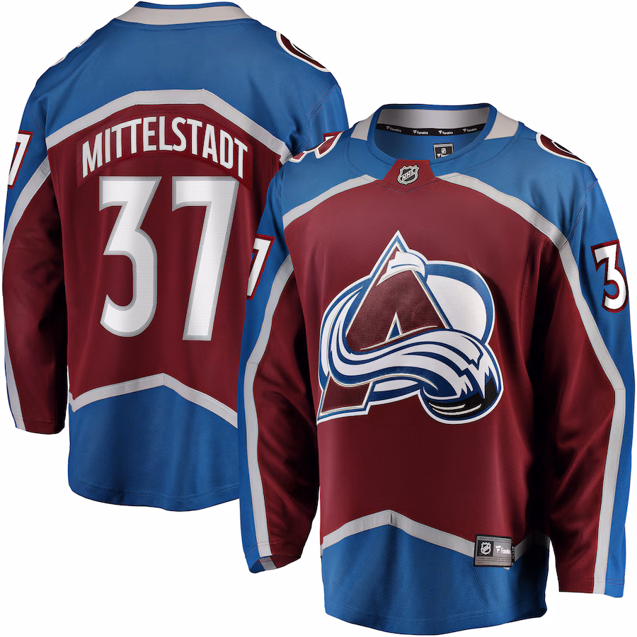 Men's Colorado Avalanche Casey Mittelstadt Fanatics Burgundy Home Breakaway Jersey - ujerseystore