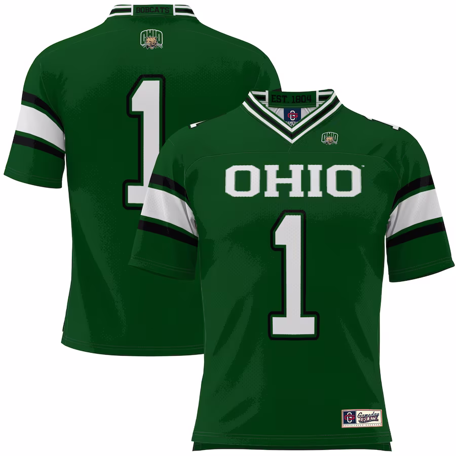 #1 Ohio Bobcats GameDay Greats Football Jersey - Green - ujerseystore