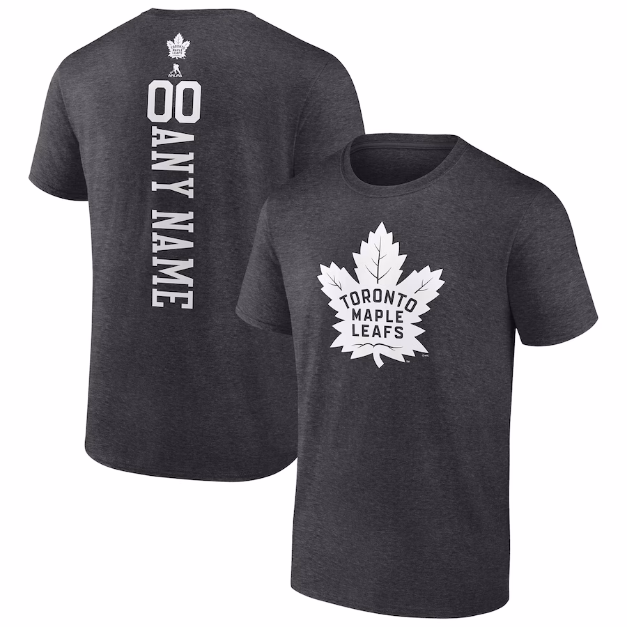 Men's Toronto Maple Leafs Heathered Charcoal Personalized One Color T-Shirt - ujerseystore
