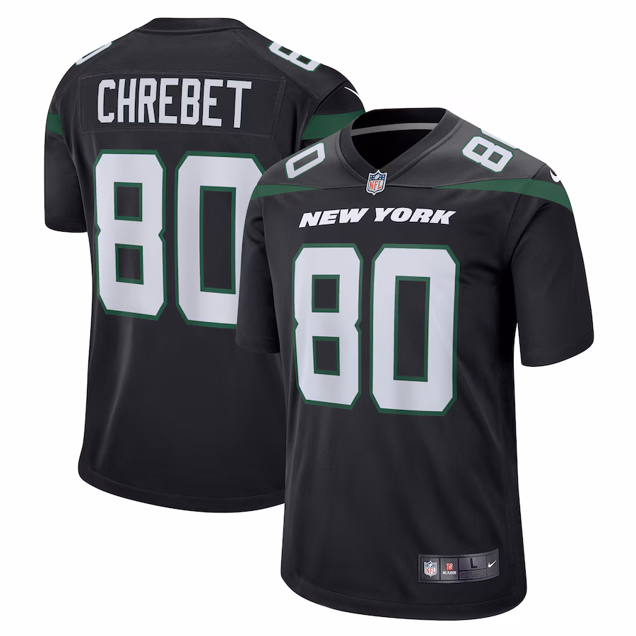 Men's New York Jets Wayne Chrebet Nike Black Retired Player Jersey - ujerseystore