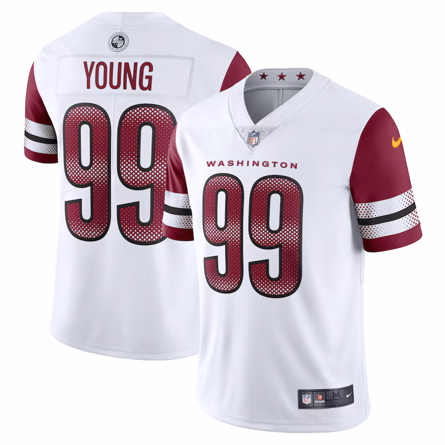 Men's Washington Commanders Chase Young Nike White Vapor Limited Jersey - ujerseystore