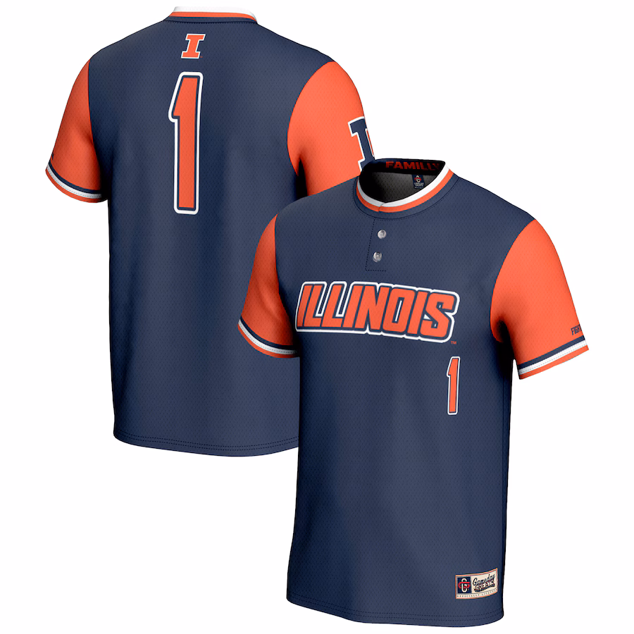 Unisex GameDay Greats #1 Navy Illinois Fighting Illini Lightweight Softball Jersey - ujerseystore