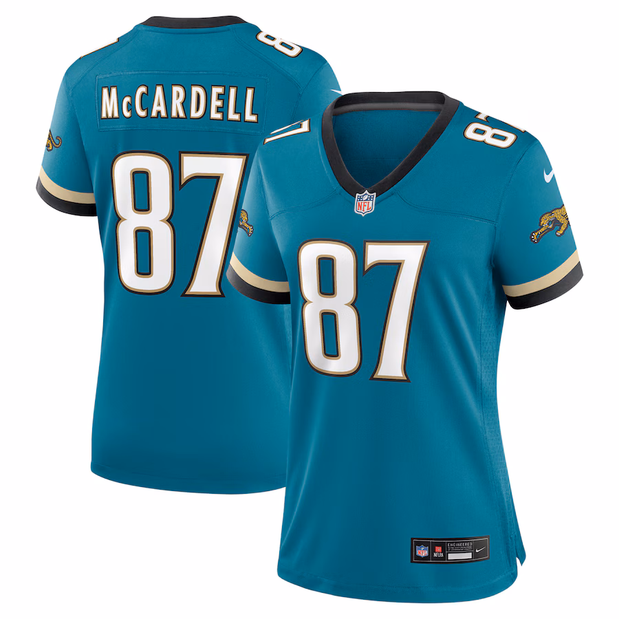Women's Jacksonville Jaguars Keenan McCardell Nike Teal Prowler Throwback Retired Player Game Jersey - ujerseystore