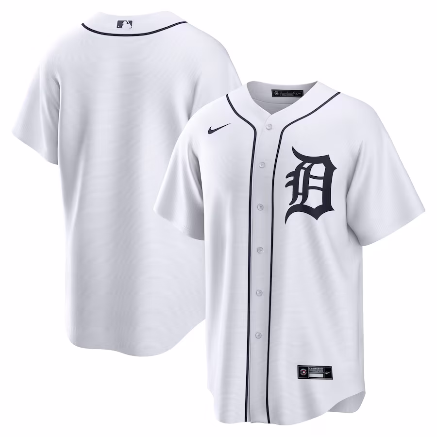 Men's Detroit Tigers Nike White Home Blank Replica Jersey - ujerseystore
