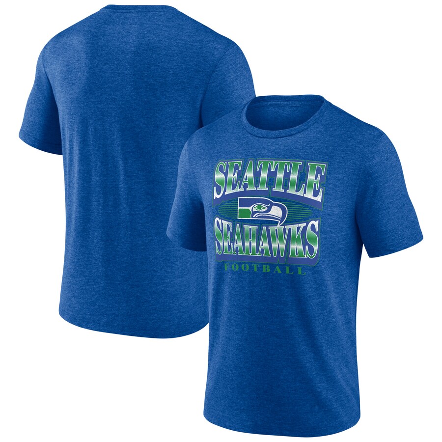Men's Seattle Seahawks Fanatics Heather Royal Extreme Tackle Tri-Blend T-Shirt - ujerseystore