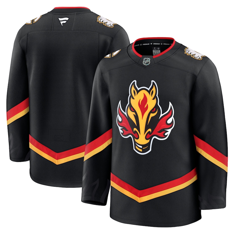 Men's Calgary Flames Fanatics Black Alternate Premium Jersey - ujerseystore