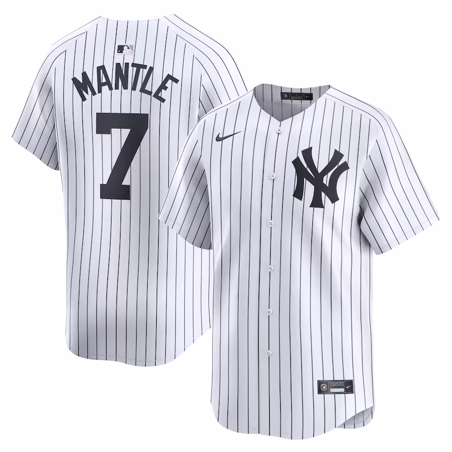 Men's New York Yankees Mickey Mantle Nike White Home Limited Player Jersey - ujerseystore
