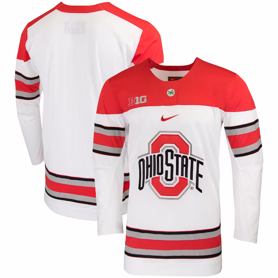 Ohio State Buckeyes Nike Replica College Hockey Jersey - White - ujerseystore