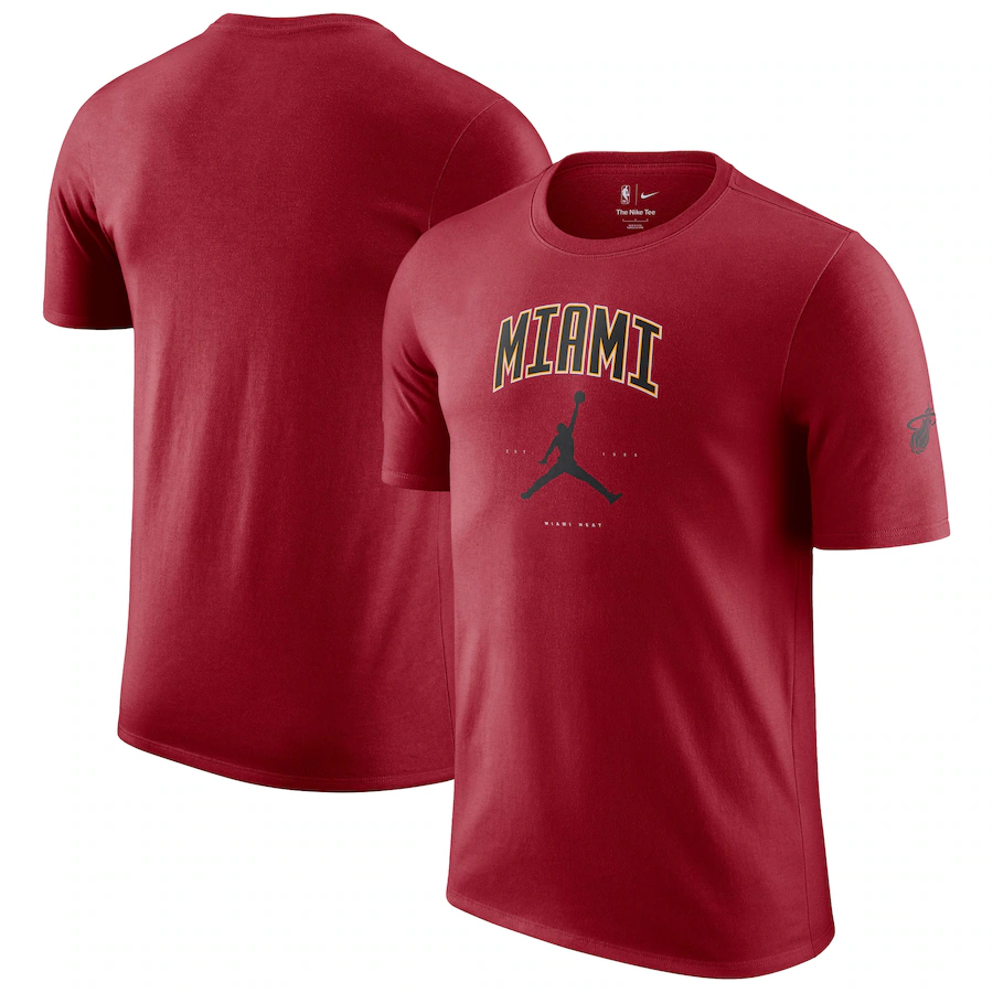 Unisex Miami Heat Jordan Brand Red Essential Cities T-Shirt - ujerseystore