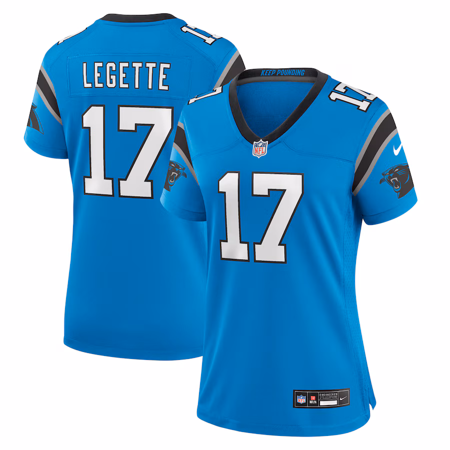 Women's Carolina Panthers Xavier Legette Nike  Blue Alternate Game Jersey - ujerseystore