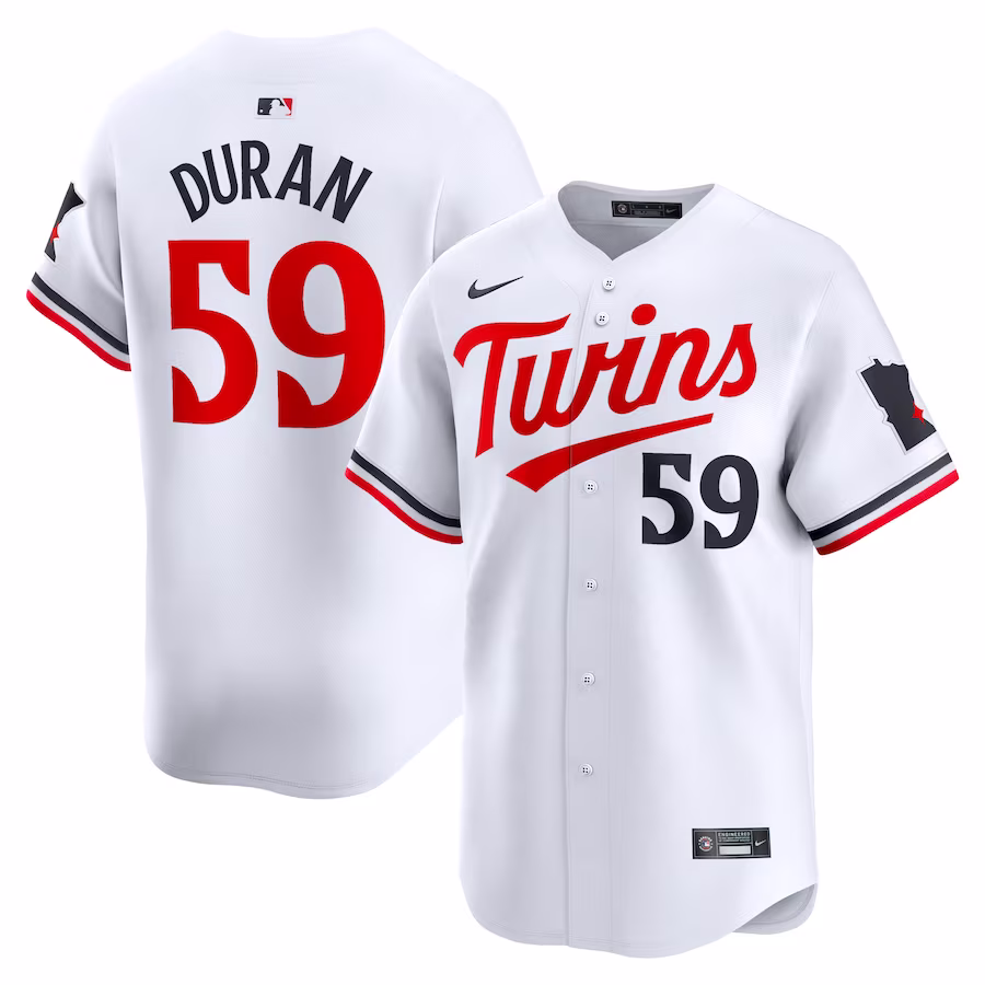 Men's Minnesota Twins Jhoan Duran Nike White Home Limited Player Jersey - ujerseystore