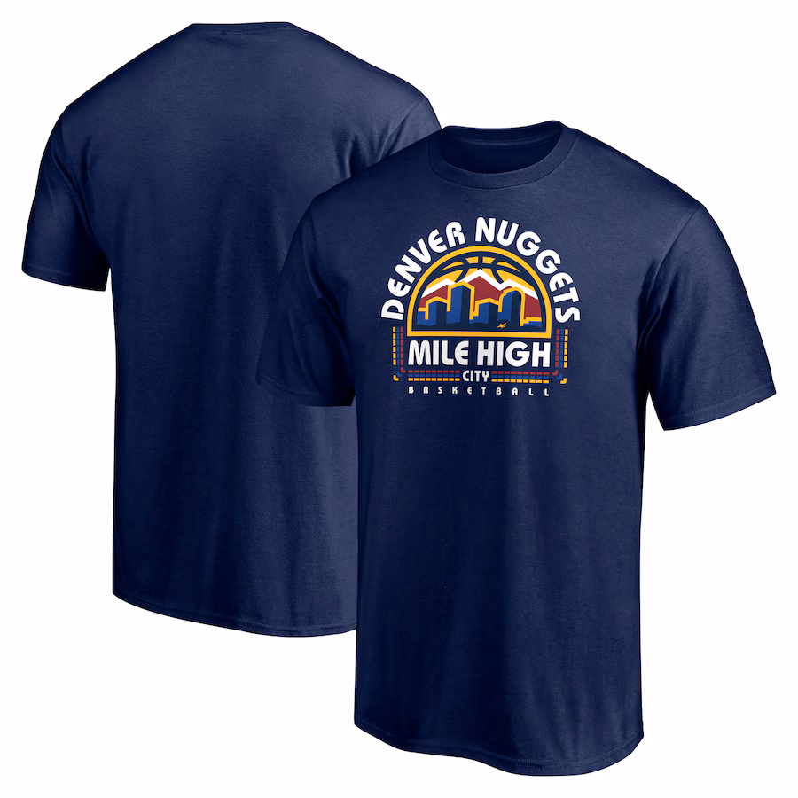 Men's Denver Nuggets Navy Push Ahead T-Shirt - ujerseystore