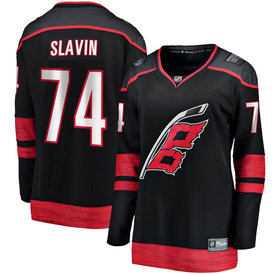 Women's Carolina Hurricanes Jaccob Slavin Fanatics Branded Black Home Breakaway Player Jersey - ujerseystore