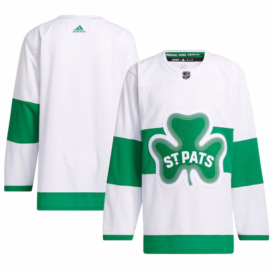 Men's Toronto Maple Leafs adidas White St. Patricks Alternate Primegreen Authentic Jersey - ujerseystore