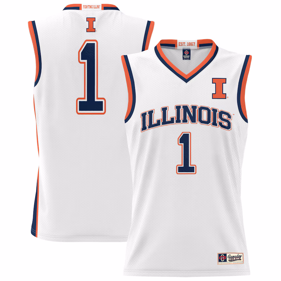 #1 Illinois Fighting Illini GameDay Greats Unisex Lightweight Basketball Jersey - White - ujerseystore