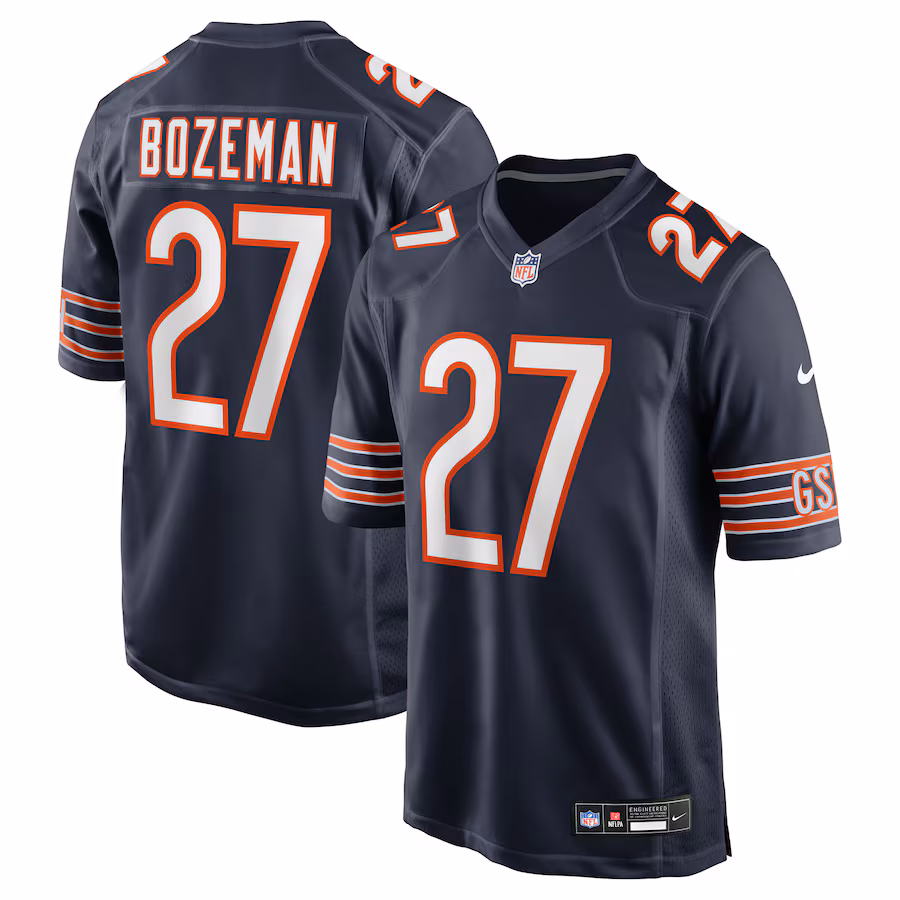 Men's Chicago Bears Swayze Bozeman Nike Navy Team Game Jersey - ujerseystore