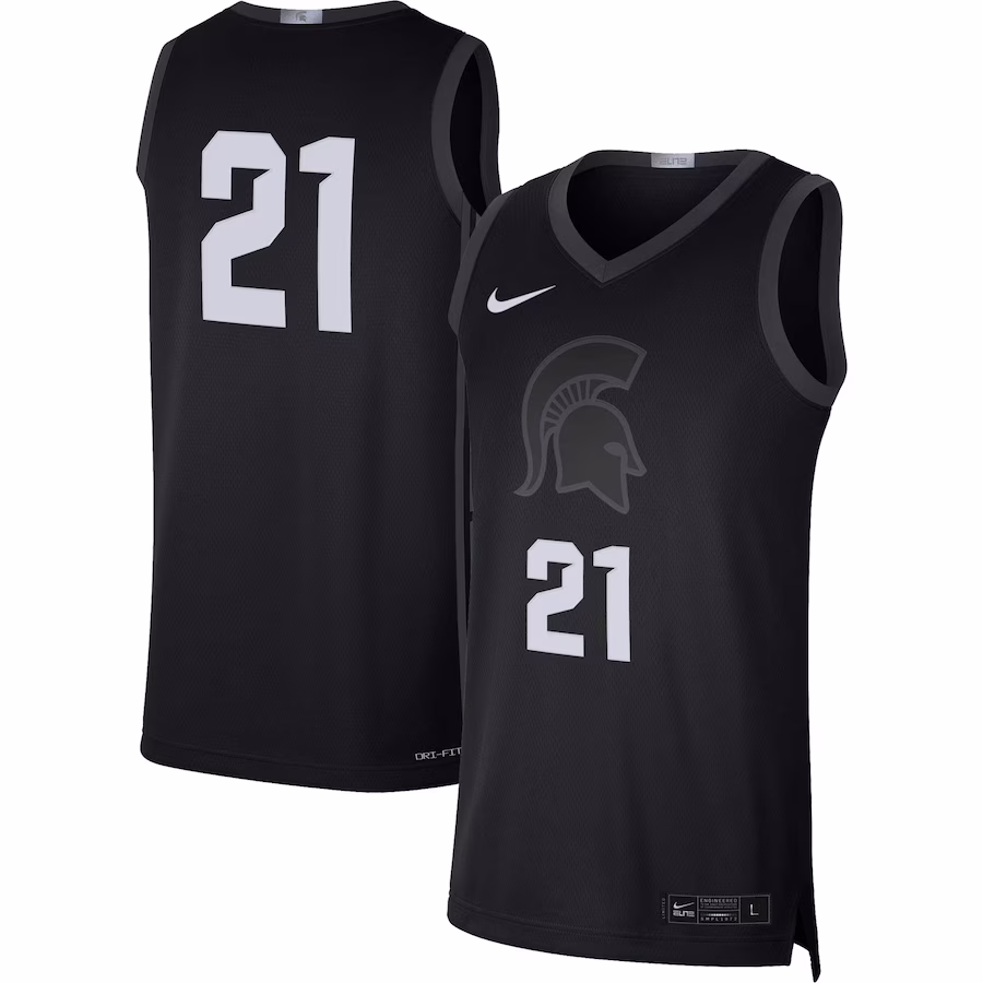 #21 Michigan State Spartans Nike Limited Basketball Jersey - Black - ujerseystore