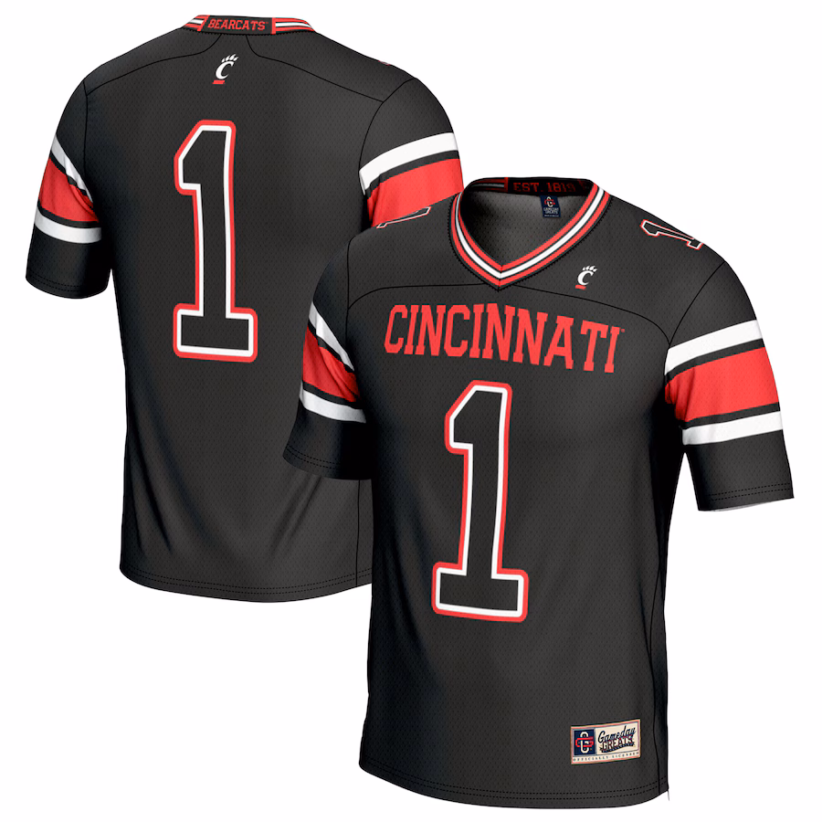 Youth GameDay Greats #1 Black Cincinnati Bearcats Lightweight Football Fashion Jersey - ujerseystore