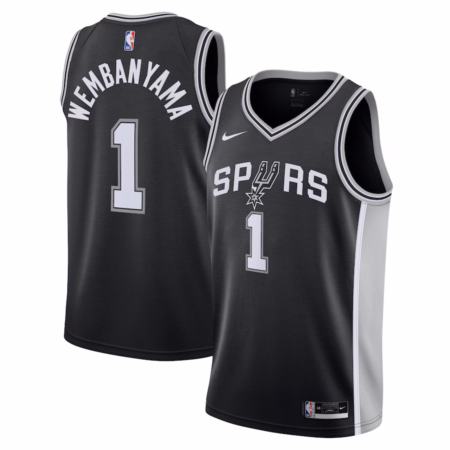 Youth San Antonio Spurs Victor Wembanyama Nike Black Swingman Jersey - Icon Edition - ujerseystore