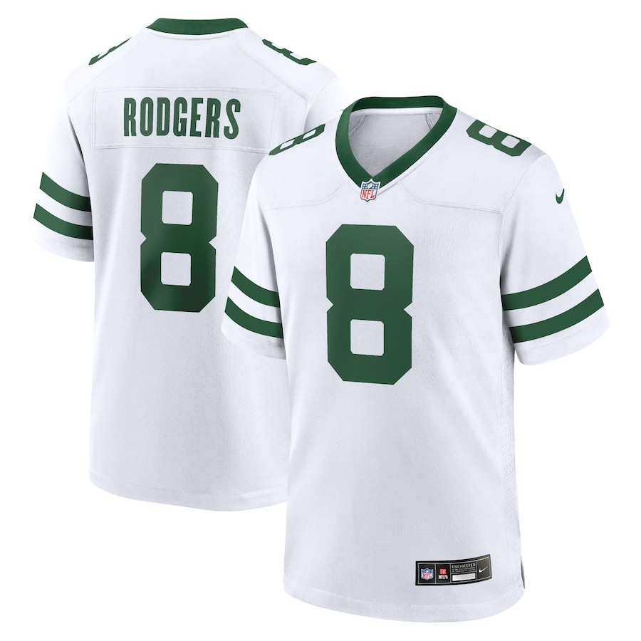 Men's New York Jets Aaron Rodgers Nike Legacy White Game Jersey - ujerseystore